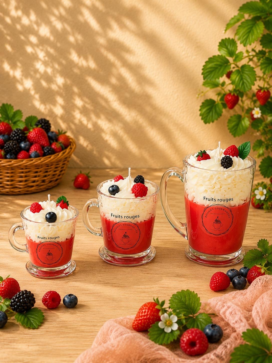 Bougie gourmande Fruits rouges – Bougie parfumée artisanale