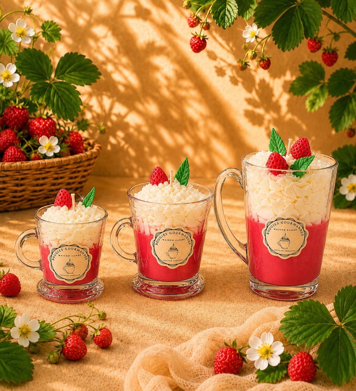 Bougie gourmande Fraise des Bois – Bougie parfumée artisanale