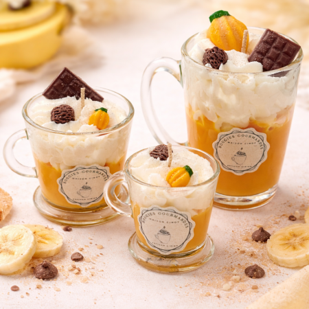 Bougie gourmande banana split artisanale effet chantilly parfum de Grasse