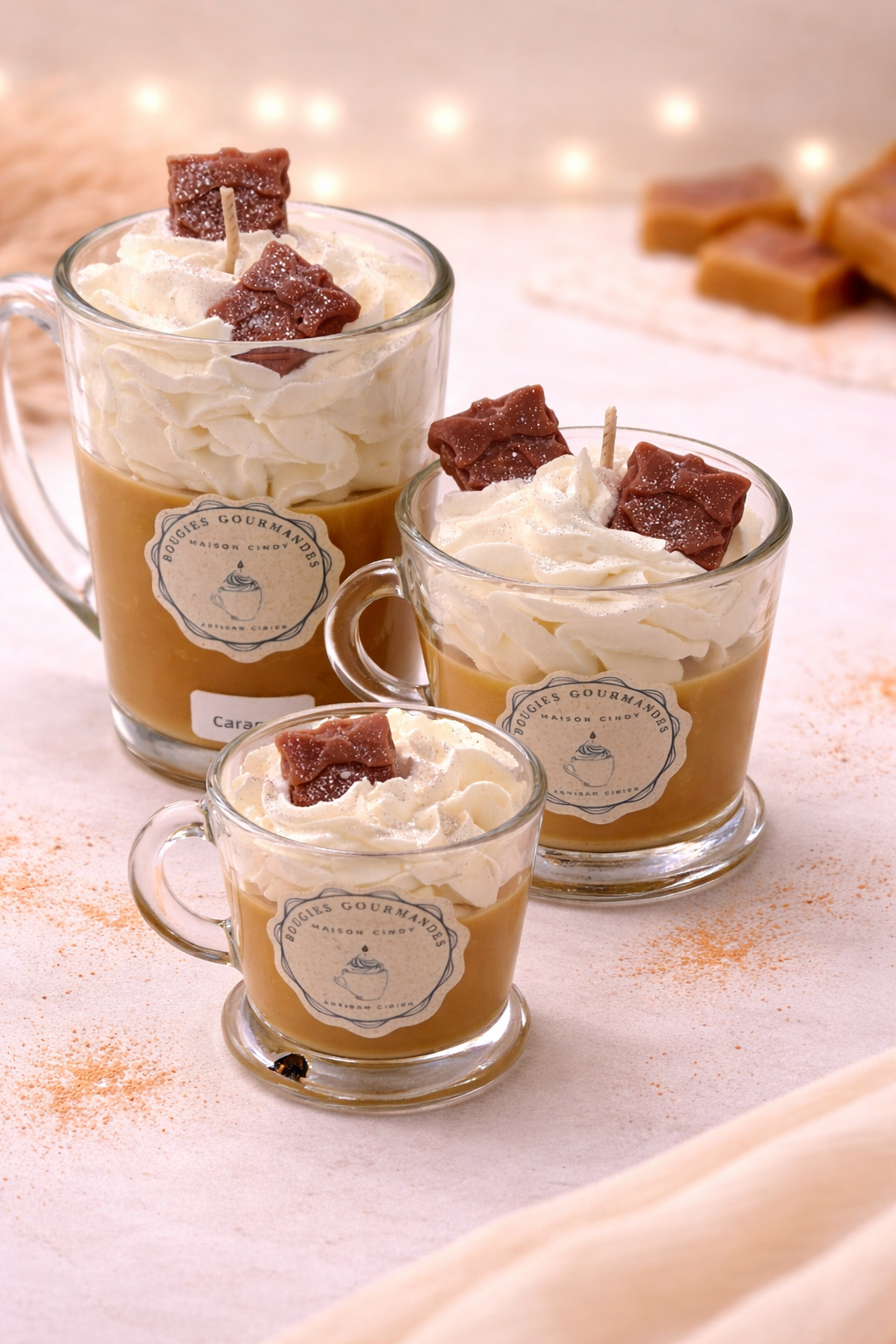 Bougie gourmande Caramel – Bougie parfumée artisanale
