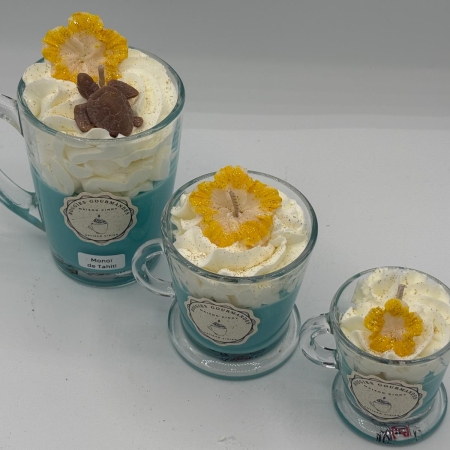 bougie gourmande monoï de tahiti artisanale maison cindy trois tailles