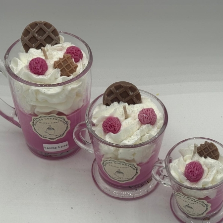 Bougie gourmande Vanille Fraise en cire de soja