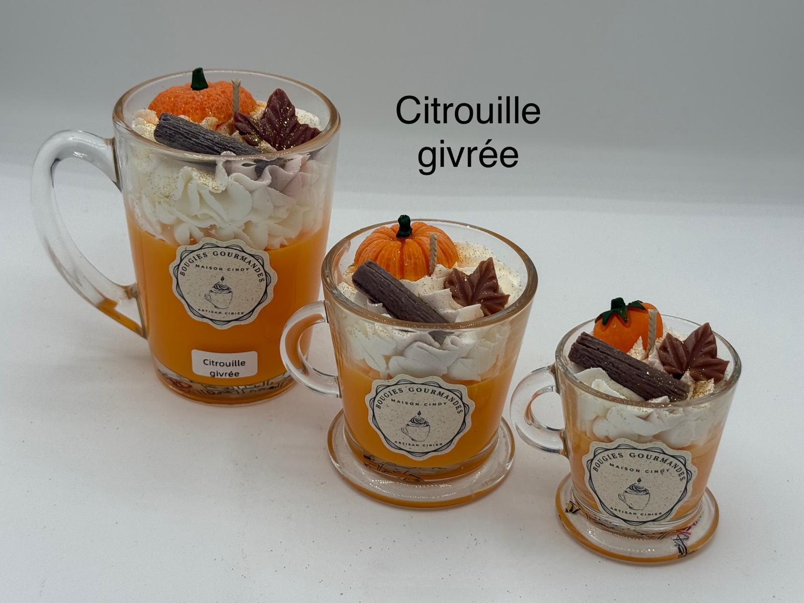Bougie gourmande Citrouille Givrée parfum citrouille épicée