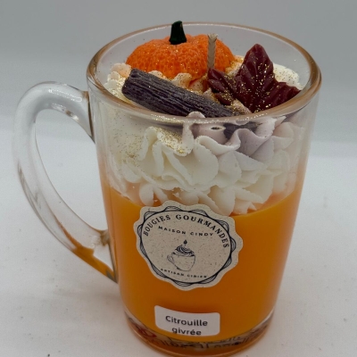 Grande bougie gourmande Citrouille Givrée parfum automne