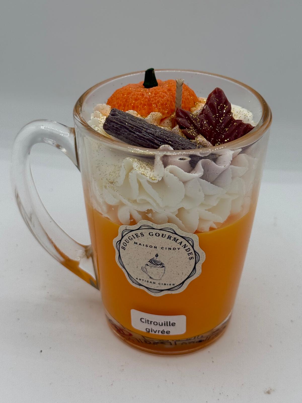 Grande bougie gourmande Citrouille Givrée parfum automne
