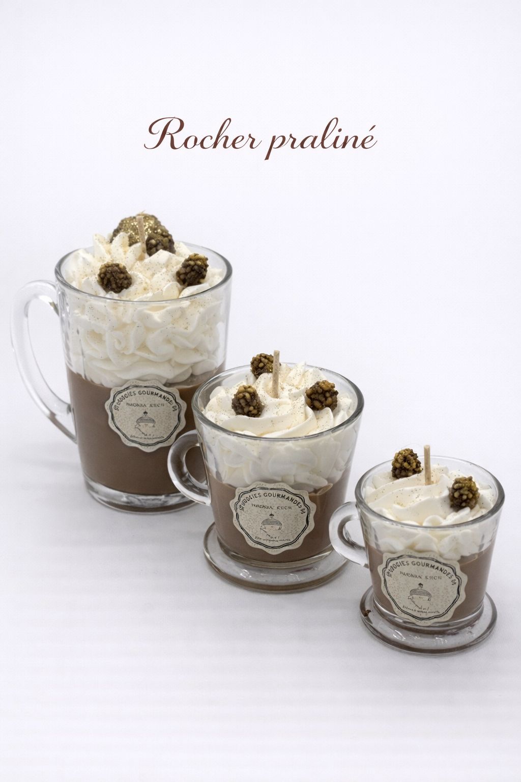 Bougie gourmande Rocher praliné artisanale – Image 2