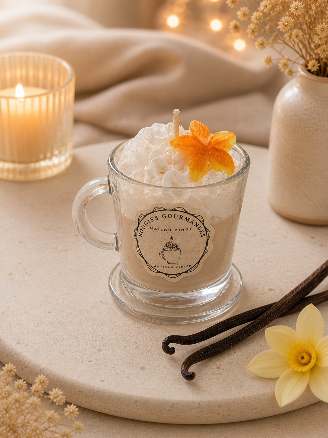 Bougie gourmande Vanille Bourbon artisanale – Image 4